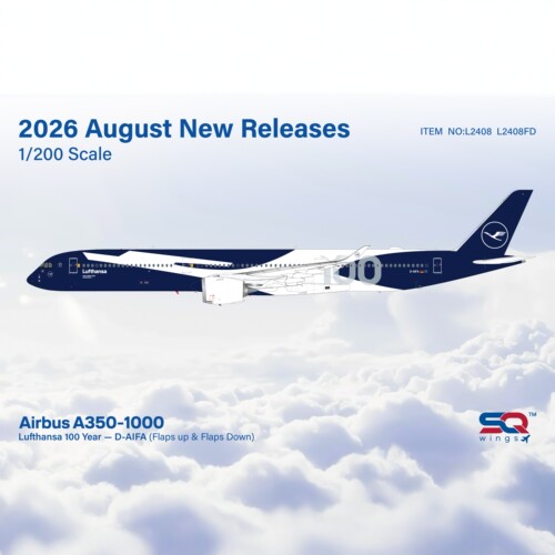 预SQWings汉莎航空空客A350-1000飞机模型100周年1:200合金收藏