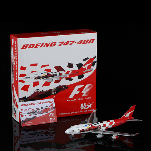 HX Model澳洲航空波音747-400飞机模型F1赛车彩绘合金收藏1:400