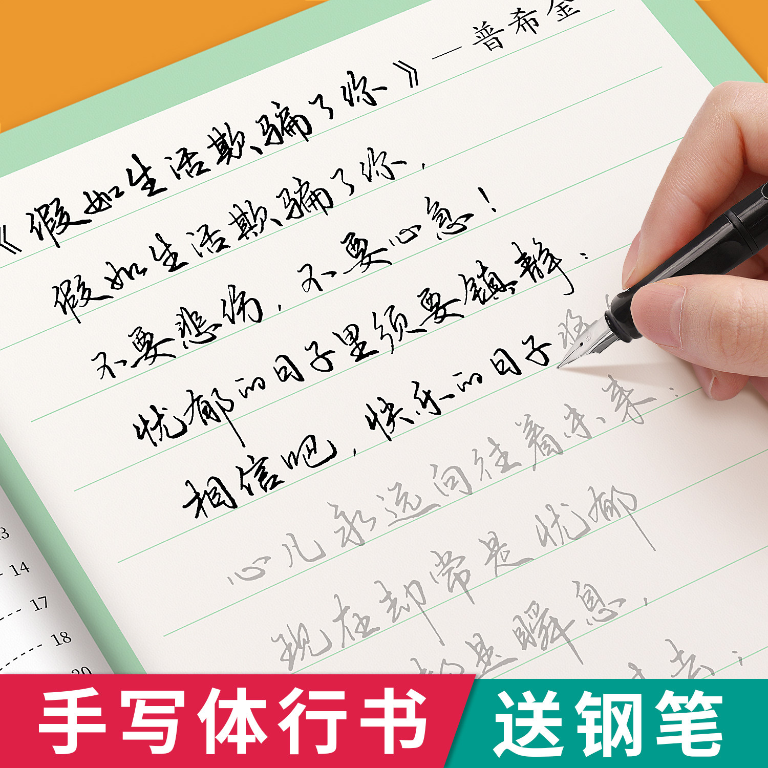 行楷字帖行书成人书法临摹字帖钢笔专用男生女生每日一练入门练字本
