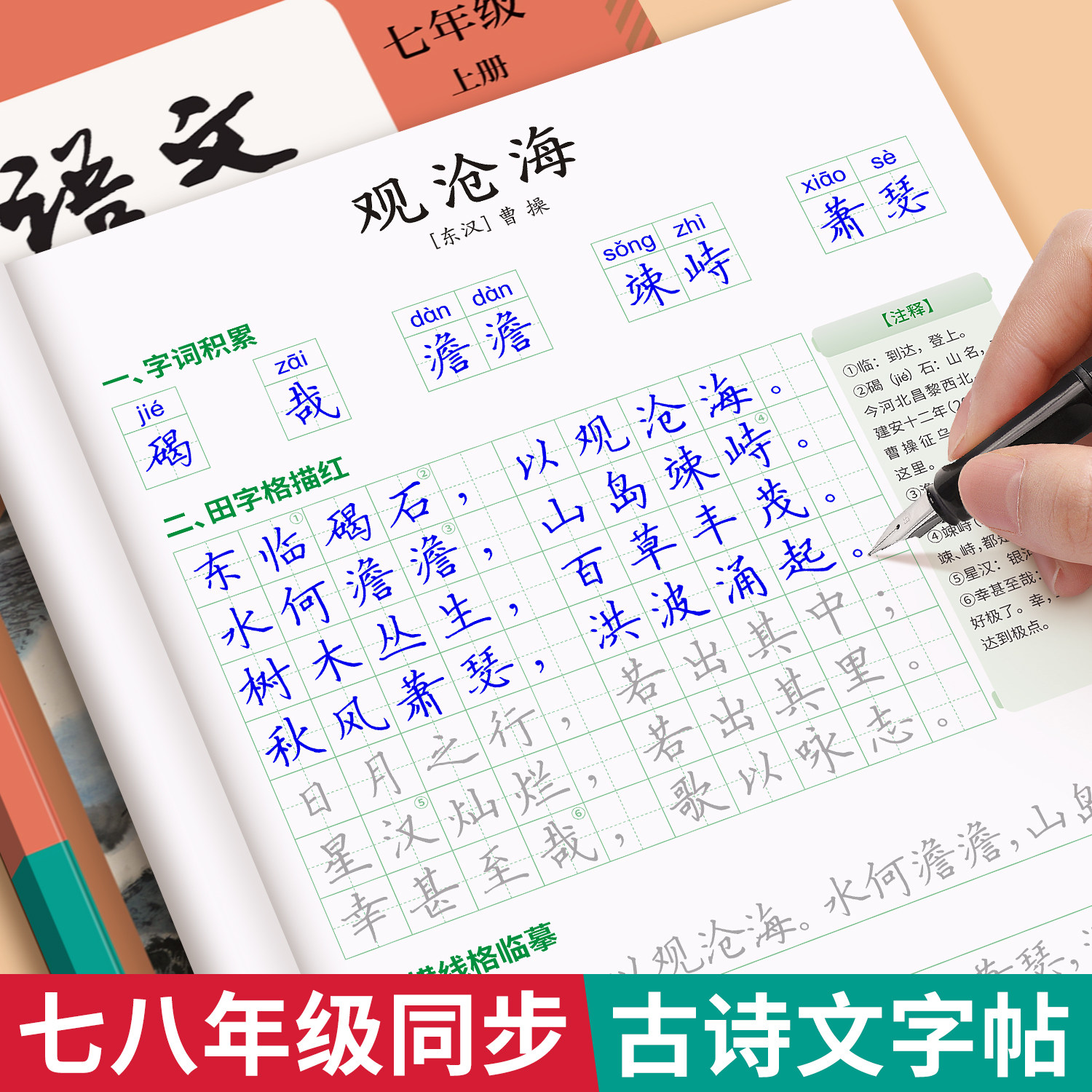 2026新版七年级同步字帖八年级上册下册人教版古诗文练字帖初中生语文备考古诗词文言文钢笔硬笔专用正楷临摹练字本中学生每日一练,书籍/杂志/报纸,练字本/练字板,淘宝优惠券,粉丝福利购,淘宝优惠卷