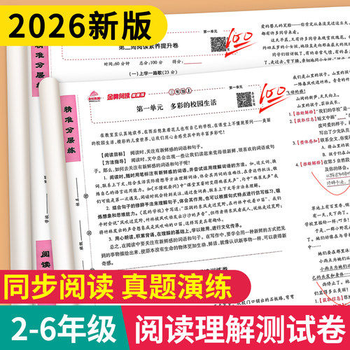 三年级二四五六阅读理解专项训练测试卷小学语文人教版同步上册下册课内外阅读强化训练答题技巧每日一练小学生全国通用真题练习册