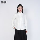 气质优雅百搭白色长袖 新中式 国风衬衫 浒城古娘新款 上衣女款 春秋