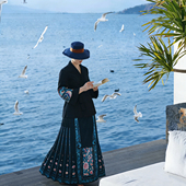 浒城古娘新款 春秋 女装 春节刺绣复古大气质西服上衣新中式 国风套装