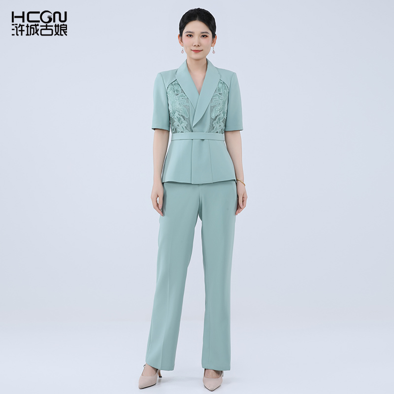 浒城古娘时装料西服刺绣套装