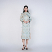 浒城古娘春季 桑蚕丝宋锦旗袍连衣裙女春秋 中国风新中式 新款 女装