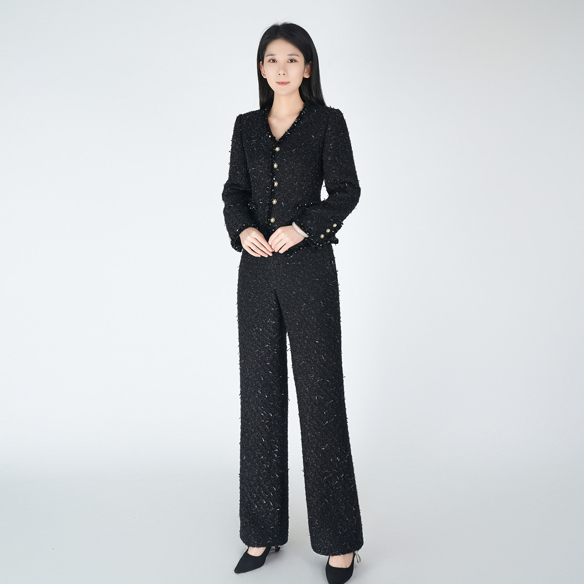 浒城古娘新款小香风羊毛气质优雅职业通勤新中式国风两件套装女秋,女装/女士精品,时尚套装,淘宝优惠券,粉丝福利购,淘宝优惠卷