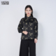 100桑蚕丝中国风印花立领长袖 黑色显瘦宽松百搭原创设计女士衬衫