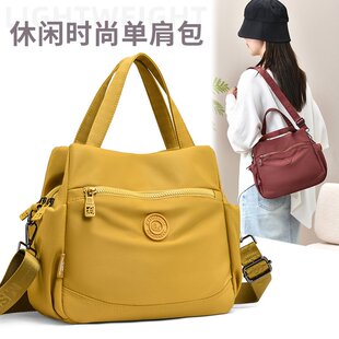 新款妈妈包轻便手提包大容量单肩尼龙简约女士休闲斜挎包百搭通勤