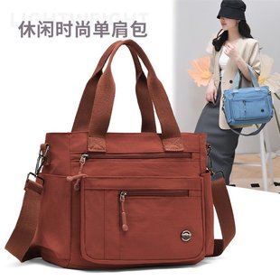 索亚特跨境2025新款大容量多隔层女士单肩包百搭休闲斜跨手提女包