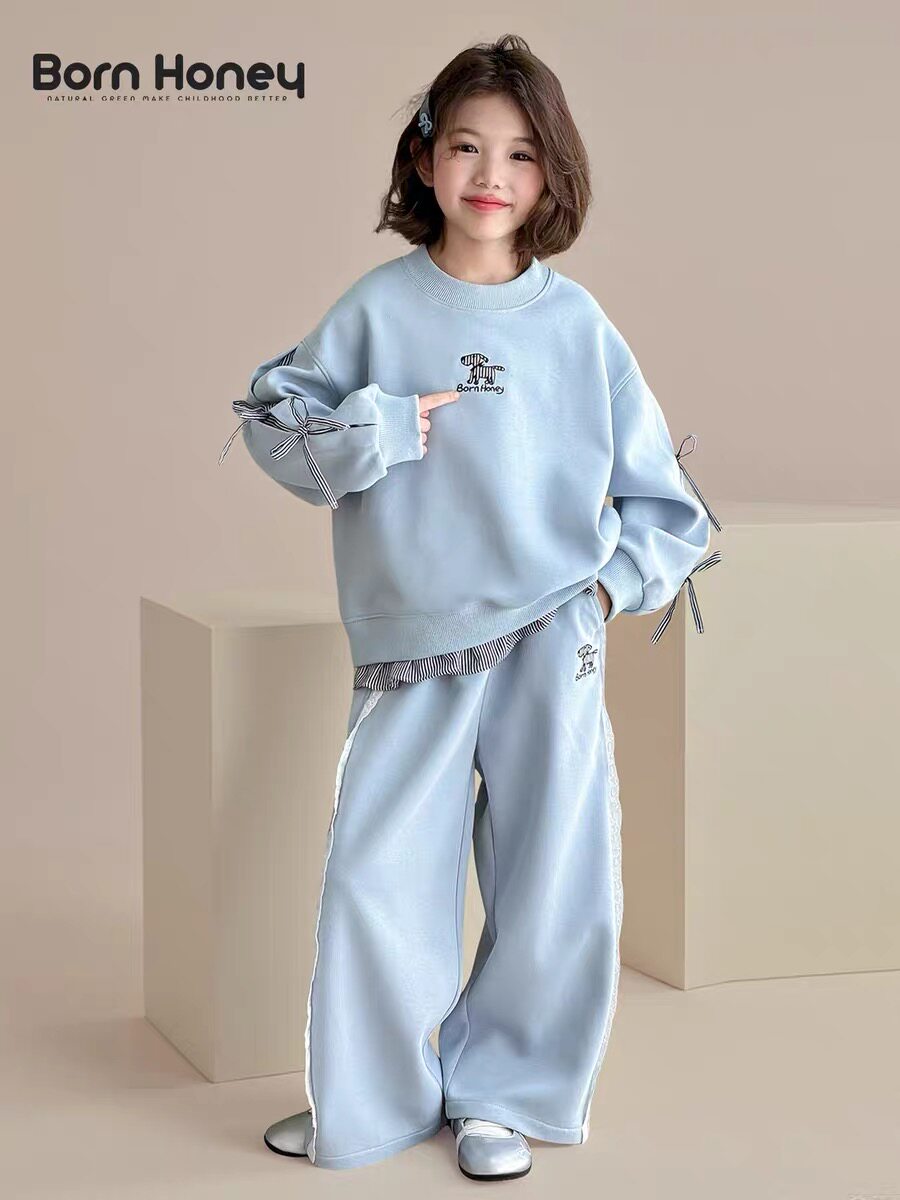 女童秋套装2025新款洋气童装女孩早春长袖卫衣两件套儿童秋装衣服