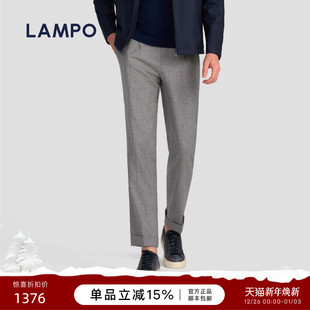休闲裤 蓝豹男士 LAMPO 法兰绒商务休闲直筒九分裤 法兰绒