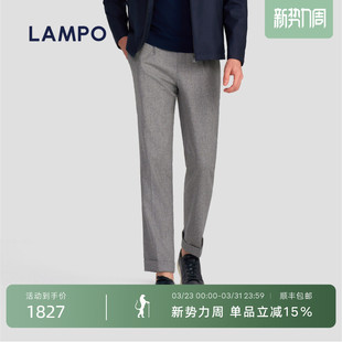 休闲裤 蓝豹男士 LAMPO 法兰绒商务休闲直筒九分裤 法兰绒