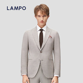 意式 西服上衣进口戗驳领商务正装 干爽 LAMPO 蓝豹男士 西装 外套