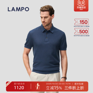 短袖 蓝豹男士 LAMPO T恤进口海岛棉横机舒适翻领polo衫 海岛棉