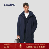 连帽通勤外套 蓝豹羽绒服男95白鹅绒商务时尚 男女同款 LAMPO