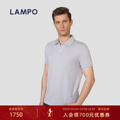 25春夏新品 LAMPO 蓝豹男士 短袖 T恤丝棉圆机微笑领POLO衫