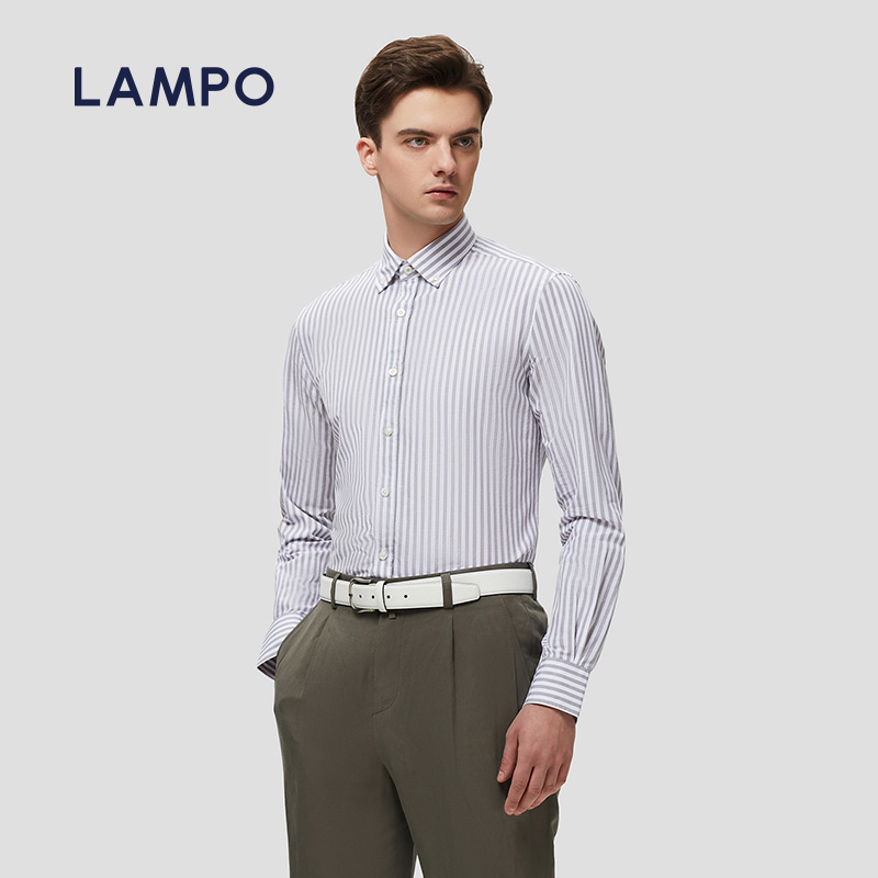 LAMPO/蓝豹棉麻混纺衬衫