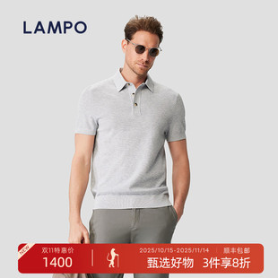 海岛棉 短袖 LAMPO 男士 T恤进口海岛棉休闲半袖 蓝豹polo衫