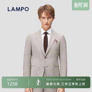 LAMPO 干爽 蓝豹男士 西服上衣进口戗驳领商务正装 外套 西装 意式