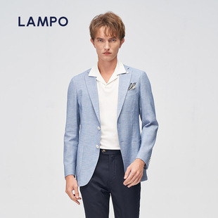3D针织 小提花休闲西装 LAMPO 单西服商务男装 男外套 蓝豹男士