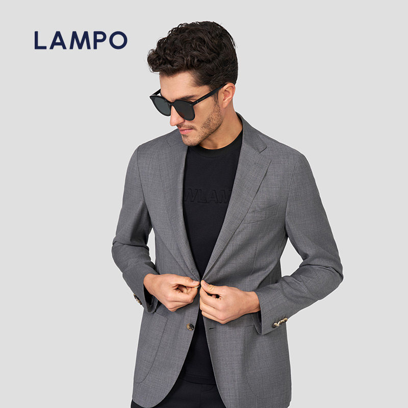 【初剪羊毛】LAMPO/蓝豹男士单西服进口面料商务休闲西装外套