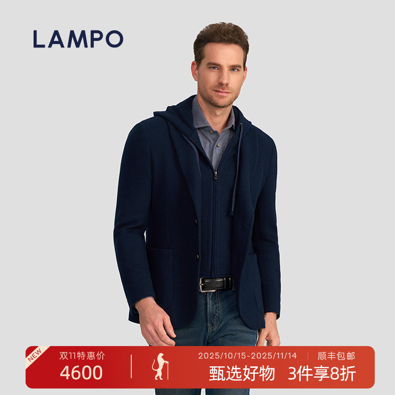 可脱卸帽24秋冬新品单西服蓝豹