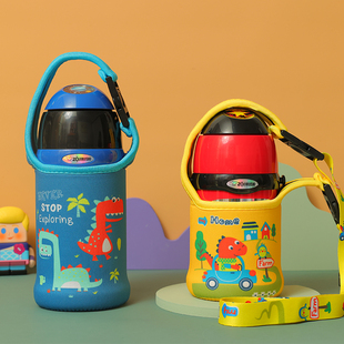 日本印象儿童保温杯杯套SC 600毫升两用斜跨卡通便携水杯套 ZT450