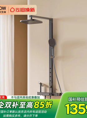 箭牌卫浴高端枪灰色淋浴花洒套装浴室家用增压大顶喷全铜背喷花洒