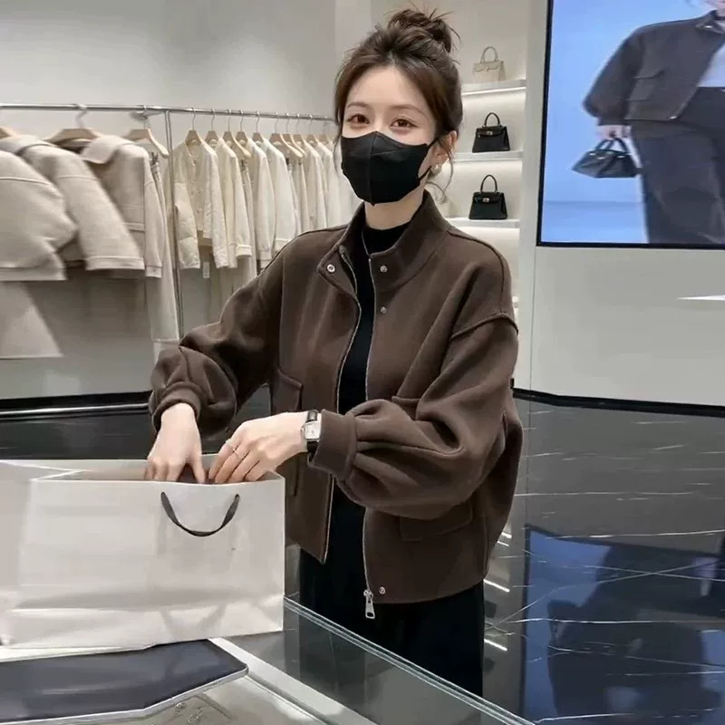 休闲短款宽松显瘦小个子短外套女