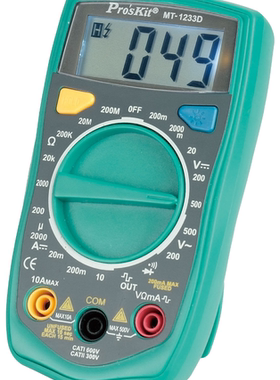 宝工掌上型数字万用表MT-1233D迷你家电维修测电压流电阻多用表