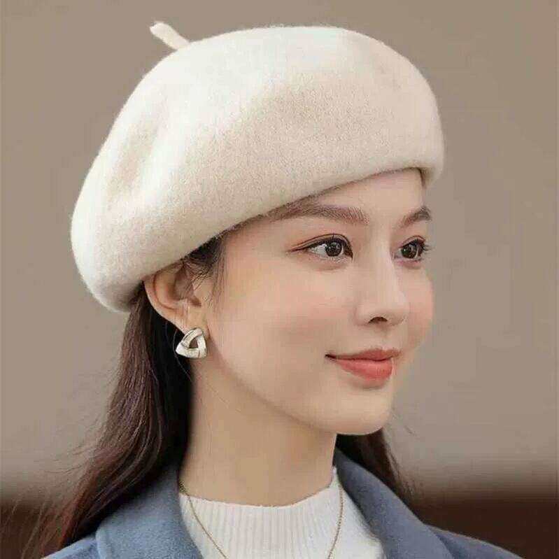 羊毛帽子女款贝雷帽秋冬百搭画家帽蓓蕾帽毛呢礼帽冬天时尚南瓜帽