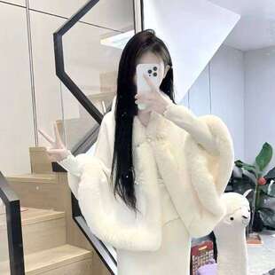 宋雨琦同款斗篷斗篷披肩配婚纱lo裙马面裙群百搭加绒加厚秋冬开衫