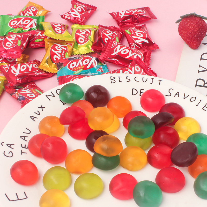 泰国进口 YOYO混合水果汁软糖草莓葡萄QQ橡皮糖凝胶糖休闲零食品