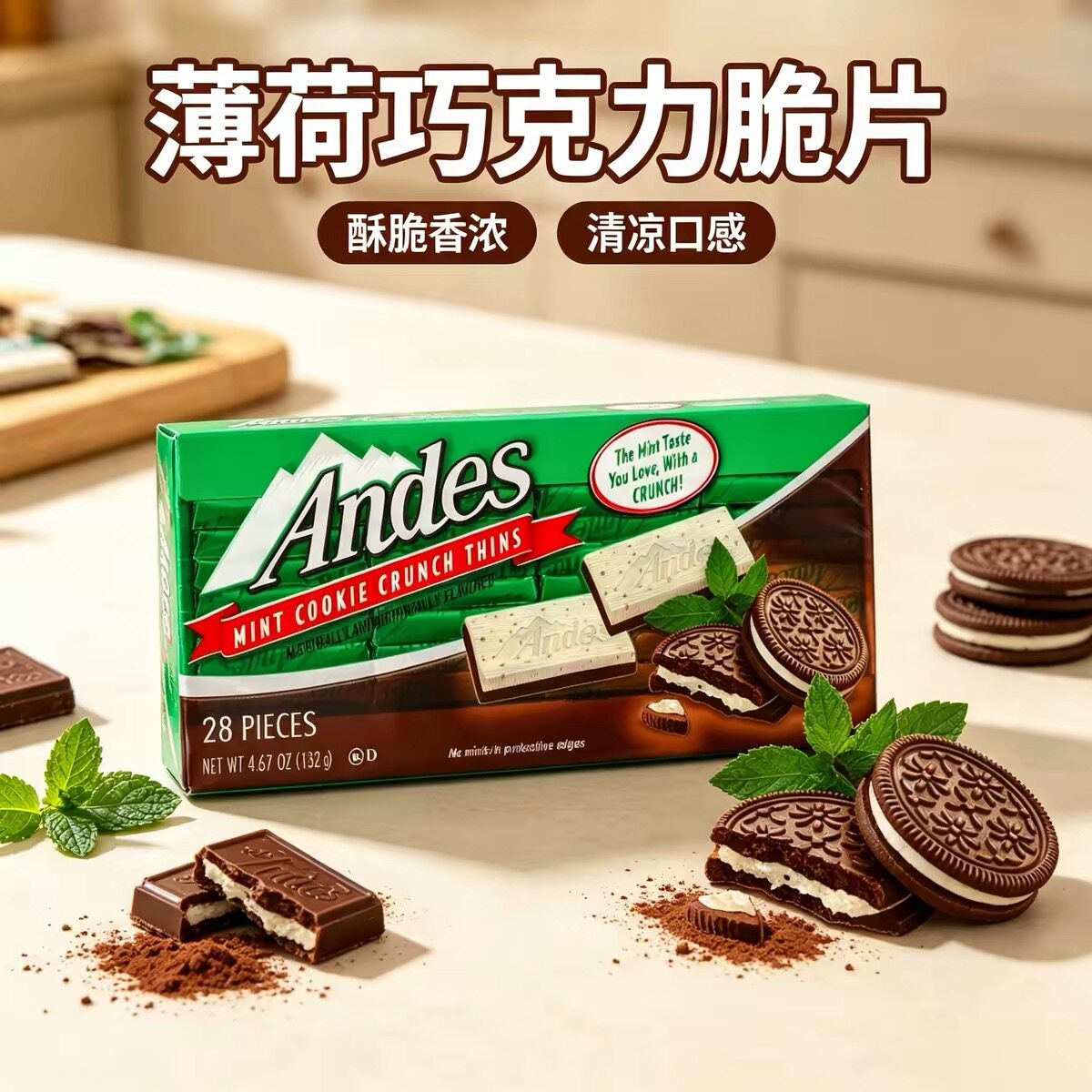 美国进口安迪士薄荷巧克力脆片