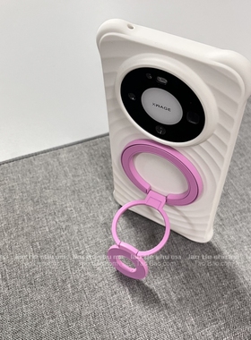 耐脏纯白色树莓粉色双面磁吸三折叠支架适用MATE80华为Mate80PROMAX手机壳PRO波漾液态硅胶耐脏女网红小众