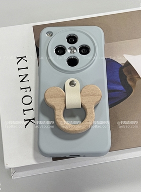 ins奶蓝色米奇指环扣S19适用VIVO X200 PRO MINI手机壳X100s立体动物Y200GT全包X90女S17网红S18硅胶S20超火