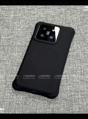 骑士黑色波漾壳高级感磁吸充电适用小米14/15手机壳13软糯耐脏液态硅胶个性创意新款潮女款纯色简约保护套