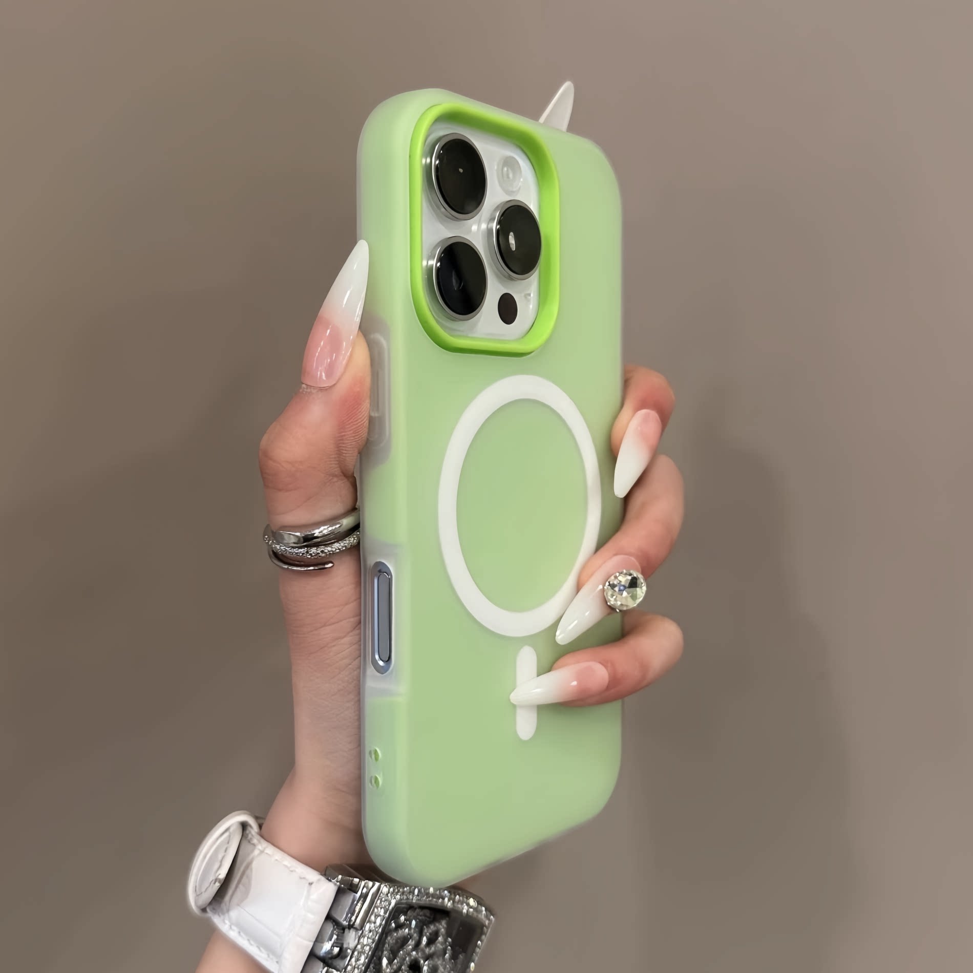 磁吸果冻二合一浅草绿色适用OPPO Reno16/15/Find X9PRO手机壳X8s+/X7 Ultra防指纹防摔X6二合一PRO磨砂雾面图片