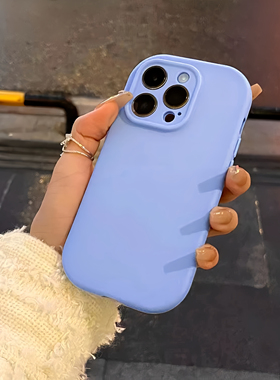 浅蓝纯色椭圆形适用OnePlus一加15/13T/ACE6手机壳3/12磨砂2V全包5PRO小众8T气囊加厚9R硅胶Nord CE4软壳防摔