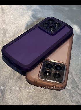 高级感透明磨砂边框适用IQOO12/11手机壳iqooneo7竞速版iqoo z8/6se纯色Z5/U3X暗紫色Z6防摔10/Z3X全包7/9PRO