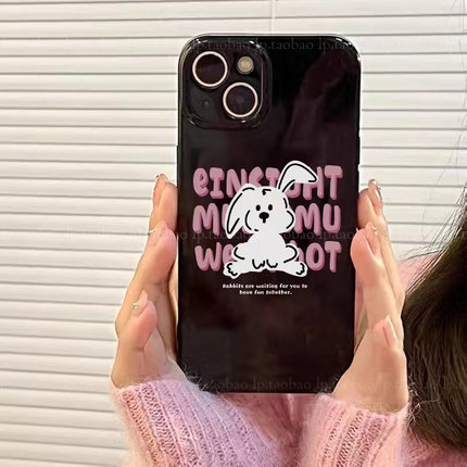 甜酷兔子适用p20华为nova13/9/11手机壳5/6亮黑8/MATE70PRO+/30/4E小众40pro新款7se/P60/12