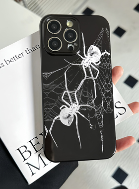 小众暗黑复古蜘蛛FIND X7/X8S+适用OPPO Reno14/13/9/K11手机壳3个性A58X/A3PRO光面黑色4SE/8pro+/2/6/5/A1s