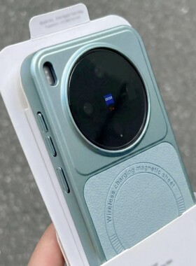 冰川绿色荔枝纹磁吸Find X8Ultra/X7/X9s适用OPPO Reno16/15/14手机壳13pro/A6电镀皮质拼接A5秒变3软防指纹