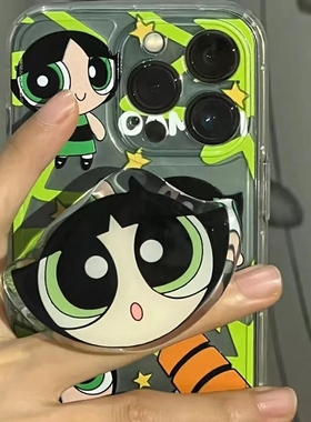 可爱小众适用TURBO4红米k80小米17/15T手机壳Note14/13透明12PRO+支架K40S女款K60E/K70/CIVI3/5绿色软壳防摔