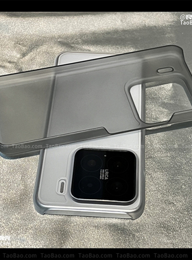 磨砂透明黑色马甲半包硬壳大孔适用TURBO4红米K80小米15/17手机壳14超薄13T裸机Civi3/5/K70e/Note12/11PRO+