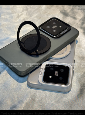 360°可旋转磁吸支架黑灰色TURBO4适用K90小米17/15/14手机壳K80/CIVI3红米K60防摔Note12磨砂13PRO+/11/K70