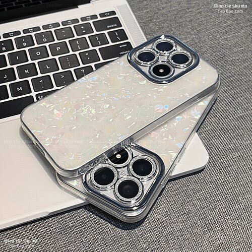 贝壳纹ins高级感简约适用OPPO Find x9/Reno16/15c/14pro/13手机壳X8S+/A3闪粉镜头膜6全包7/5/11日韩K12s/2