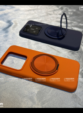 真液态硅胶360°旋转支架适用K90小米17/15手机壳13T/K60E红米K80/k70软糯40/14橙色Note11PRO+/12S/turbo3/4