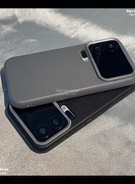 钛灰色素皮磨砂不沾指纹适用K80小米17PROMAX/14手机壳15T/17PRO荔枝皮纹K70软K60/Note13/12pro+硅胶Turbo4