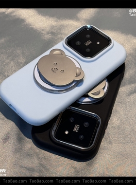 ins奶蓝色小熊磁吸支架适用OnePlus一加ACE5手机壳12卡通1+简约ACE3新款PRO竞速版2V小众可爱高级感情侣男女